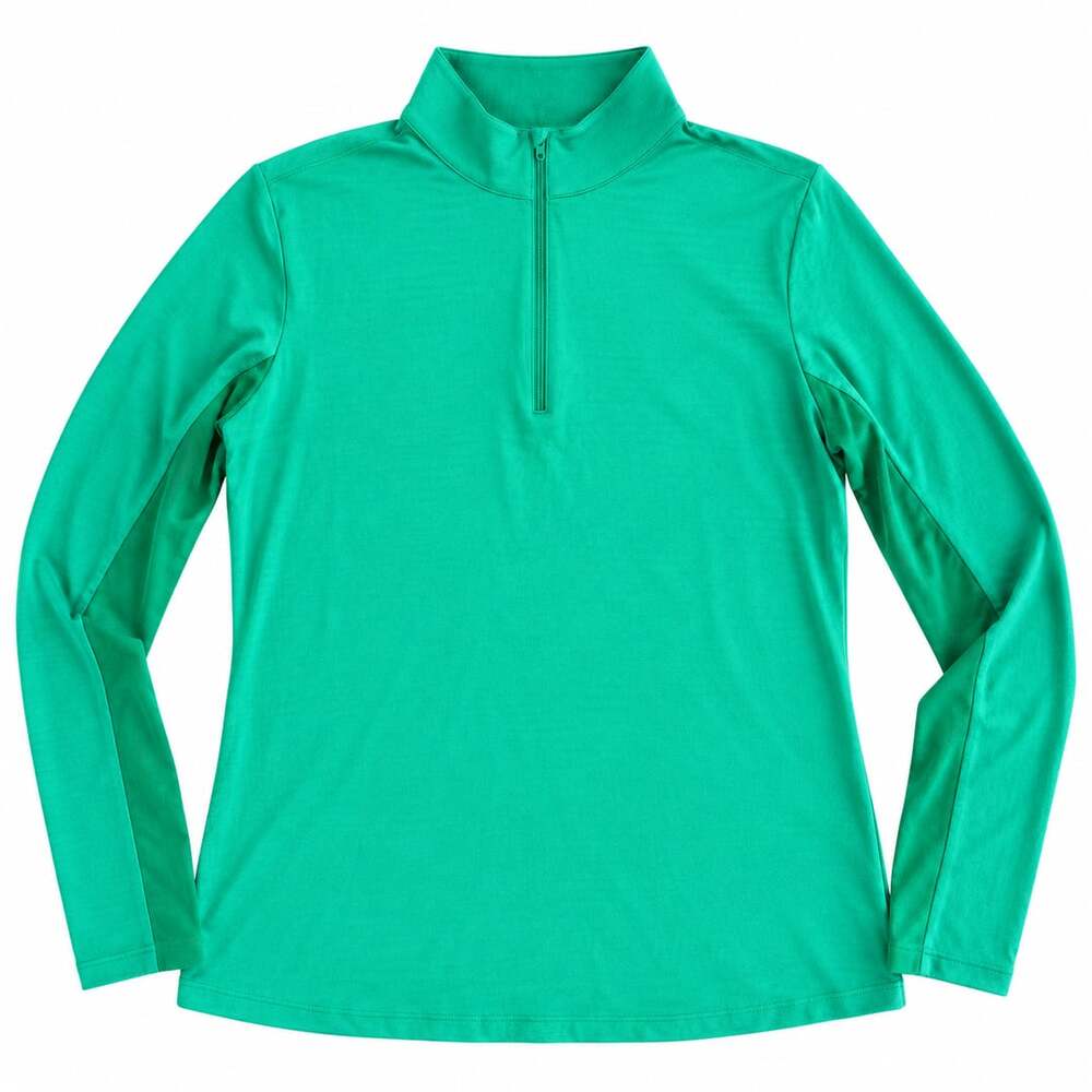 IBKÜL Women’s Quarter Zip Pullover Size M Teal Green UPF 50+ Cooling Golf Top